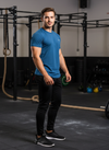 HiFlyers Men Slim Fit Solid Premium Rn Tshirts Deep Atlantic