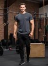 HiFlyers Men Slim Fit Solid Premium Rn Tshirts Anthra