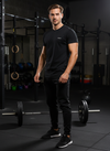 HiFlyers Men Slim Fit Solid Premium Rn Tshirts Black