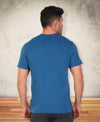HiFlyers Men Slim Fit Solid Premium Rn Tshirts Deep Atlantic