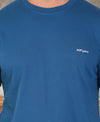 HiFlyers Men Slim Fit Solid Premium Rn Tshirts Deep Atlantic