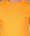 HiFlyers Men Slim Fit Solid Premium Rn Tshirts Gold