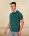 HiFlyers Men Slim Fit Solid Premium Rn Tshirts Eden Green