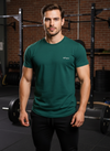 HiFlyers Men Slim Fit Solid Premium Rn Tshirts Eden Green
