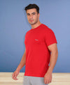 HiFlyers Men Slim Fit Solid Premium Rn Tshirts Red
