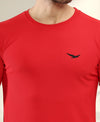 HiFlyers Men Slim Fit Solid Premium Rn Tshirts Red