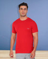 HiFlyers Men Slim Fit Solid Premium Rn Tshirts Red