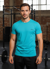 HiFlyers Men Slim Fit Solid Premium Rn Tshirts Teal Blue