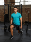 HiFlyers Men Slim Fit Solid Premium Rn Tshirts Teal Blue