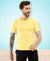 HiFlyers Men Regular Fit Polyster Pique Round Neck Half Sleev Tshirt Lemon