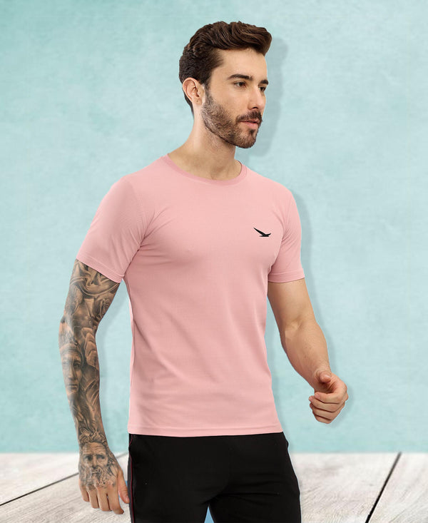 HiFlyers Men Regular Fit Polyster Pique Round Neck Half Sleev Tshirt Onion