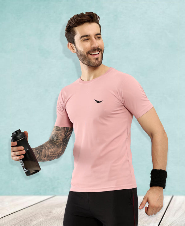 HiFlyers Men Regular Fit Polyster Pique Round Neck Half Sleev Tshirt Onion