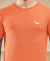 HiFlyers Men Regular Fit Polyster Pique Round Neck Half Sleev Tshirt Orange