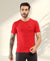 HiFlyers Men Regular Fit Polyster Pique Round Neck Half Sleev Tshirt Red