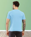 HiFlyers Men Regular Fit Polyster Pique Round Neck Half Sleev Tshirt Sky Blue