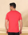 HiFlyers Men Slim Fit Self-Design Premium Melange Rn Tshirts Red