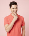 HiFlyers Men'S Solid Regular Fit Polo T-Shirt With Pocket -Cherry