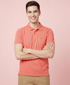 HiFlyers Men'S Solid Regular Fit Polo T-Shirt With Pocket -Cherry