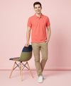 HiFlyers Men'S Solid Regular Fit Polo T-Shirt With Pocket -Cherry