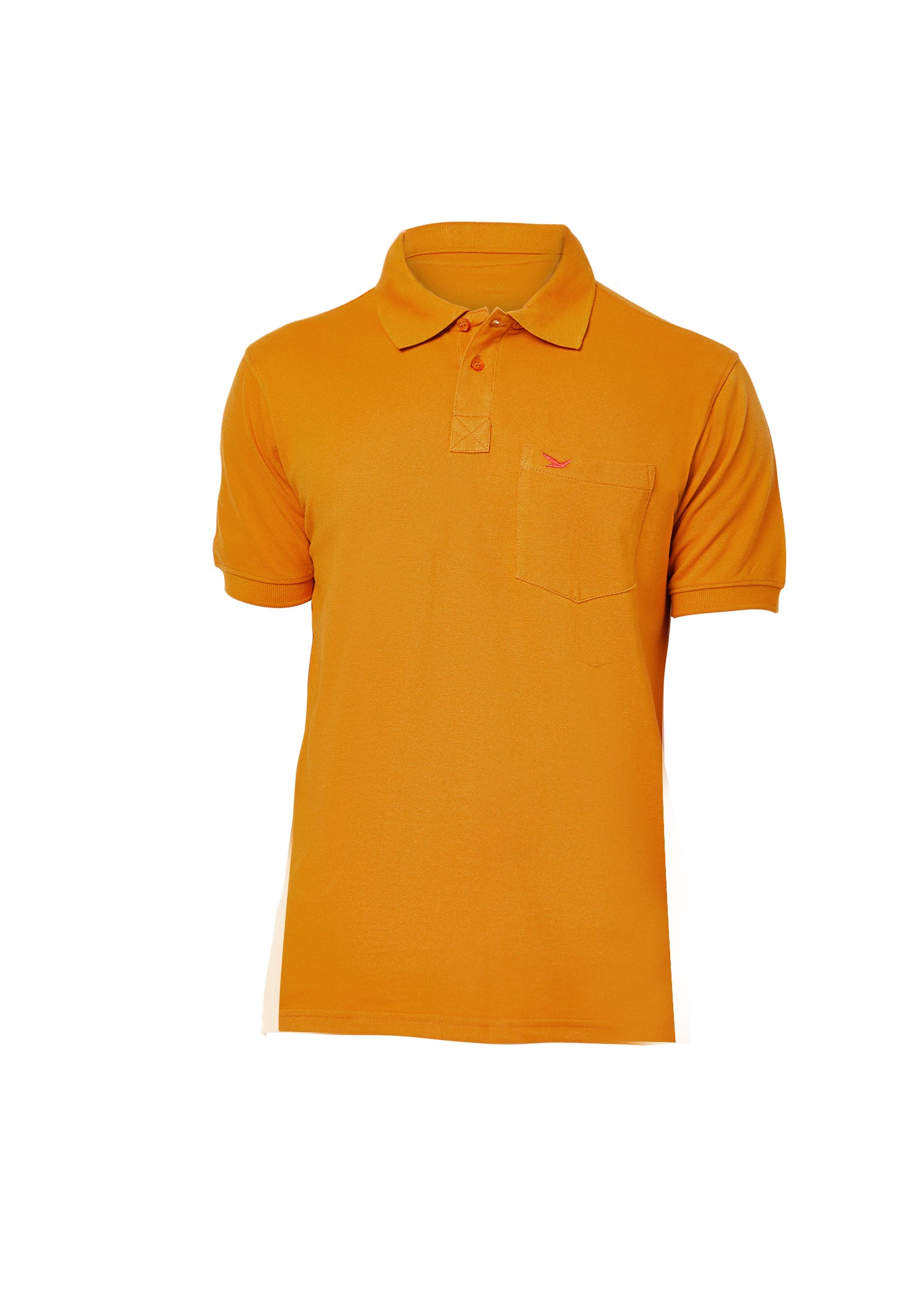 Hiflyers Men'S Solid Regular Fit Polo T-Shirt With Pocket -Dark Mustard