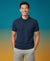 HiFlyers Men'S Solid Regular Fit Polo T-Shirt With Pocket -Denim