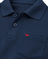 HiFlyers Men'S Solid Regular Fit Polo T-Shirt With Pocket -Denim