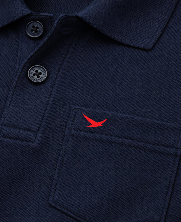 HiFlyers Men'S Solid Tshirts With Pocket Navy