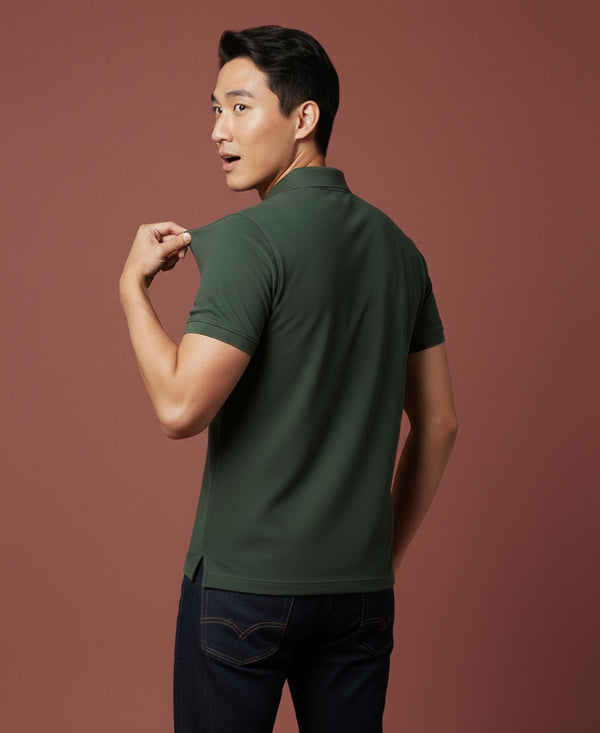 HiFlyers Men'S Solid Tshirts With Pocket Olive