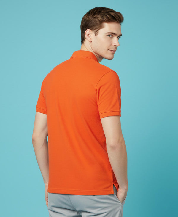 HiFlyers Men'S Solid Tshirts With Pocket Orange