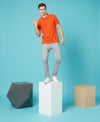 HiFlyers Men'S Solid Tshirts With Pocket Orange