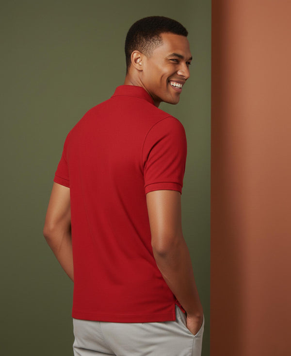 HiFlyers Men'S Solid Tshirts With Pocket Red