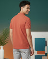 HiFlyers Men'S Solid Regular Fit Polo T-Shirt With Pocket -Red Melange