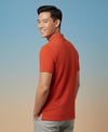 HiFlyers Men'S Solid Regular Fit Polo T-Shirt With Pocket -Rust