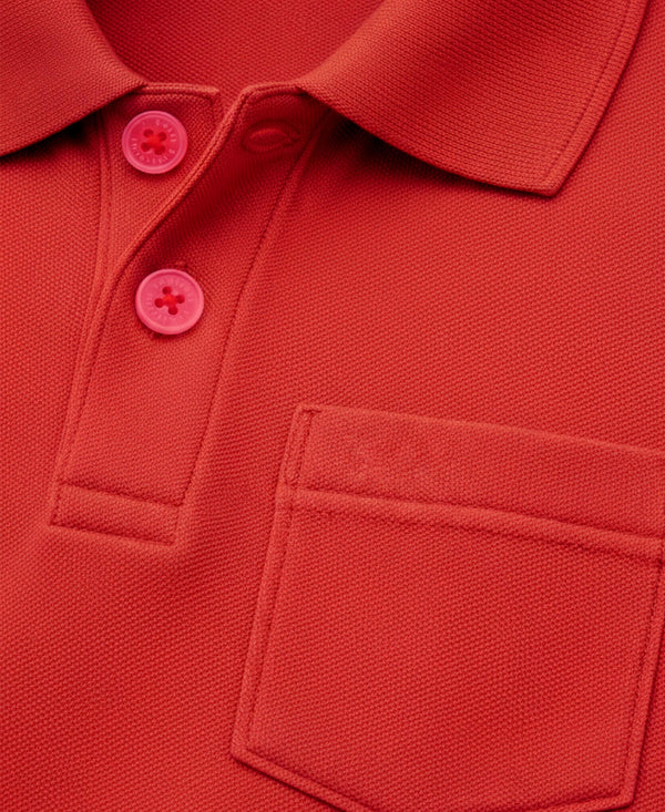 HiFlyers Men'S Solid Regular Fit Polo T-Shirt With Pocket -Rust