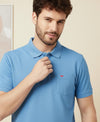 HiFlyers Men'S Solid Regular Fit Polo T-Shirt With Pocket -Sky Blue