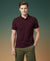 HiFlyers Men'S Solid Regular Fit Polo T-Shirt With Pocket -Wine