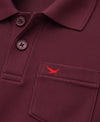 HiFlyers Men'S Solid Regular Fit Polo T-Shirt With Pocket -Wine