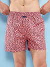 Hiflyers Men Regular Fit Printed Super Combed Cotton Woven Boxer Short Pack Of 1 Pink