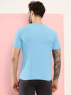 Hiflyers Men Regular Fit Polyster Pique Round Neck Half Sleev Tshirt Sky Blue