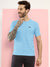 Hiflyers Men Regular Fit Polyster Pique Round Neck Half Sleev Tshirt Sky Blue