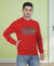 Hiflyers Men|Regular Fit|Chest Printed Cotton Fleece|Soft Stylish Casual Winter Wear Sweatshirt|Red