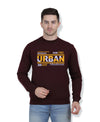 Hiflyers Men|Regular Fit|Chest Printed Cotton Fleece|Soft Stylish Casual Winter Wear Sweatshirt|Wine