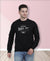 Hiflyers Men|Regular Fit|Chest Printed Cotton Fleece|Soft Stylish Casual Winter Wear Sweatshirt|Black