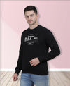 Hiflyers Men|Regular Fit|Chest Printed Cotton Fleece|Soft Stylish Casual Winter Wear Sweatshirt|Black