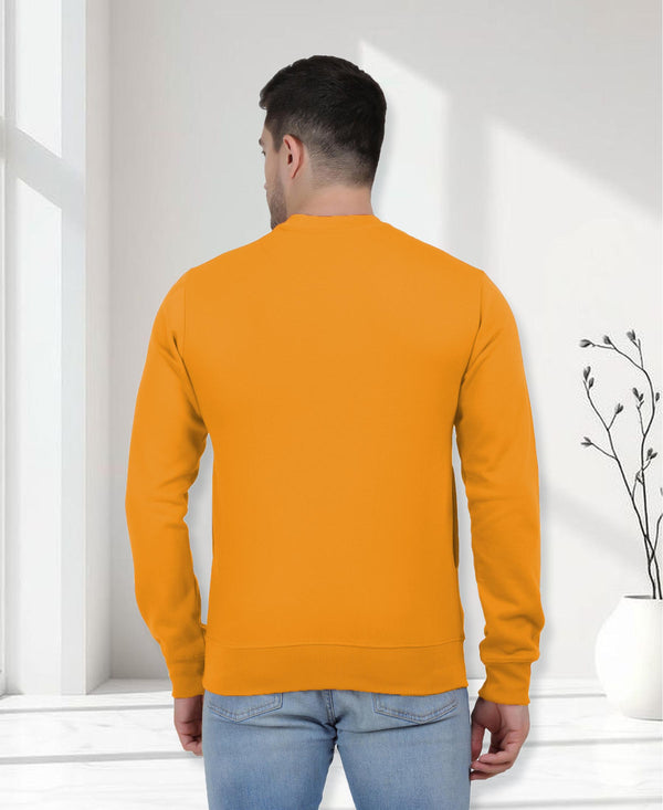 Hiflyers Men|Regular Fit|Chest Printed Cotton Fleece|Soft Stylish Casual Winter Wear Sweatshirt|Yellow