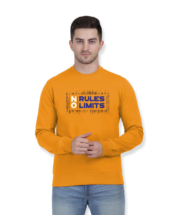 Hiflyers Men|Regular Fit|Chest Printed Cotton Fleece|Soft Stylish Casual Winter Wear Sweatshirt|Yellow