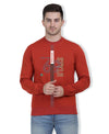Hiflyers Men|Regular Fit|Chest Printed Cotton Fleece|Soft Stylish Casual Winter Wear Sweatshirt|Rust
