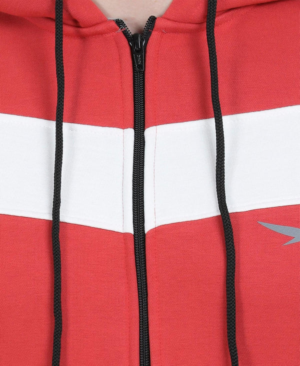 HiFlyers Mens Orange Regular Fit Printed Sweatshirt With Hood And Zipper