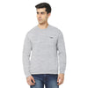 Hiflyers Men Slim Fit Solid Cotton Fleece Sweatshirt -Grey