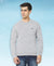 HiFlyers Men Slim Fit Solid Cotton Fleece Sweatshirt -Grey